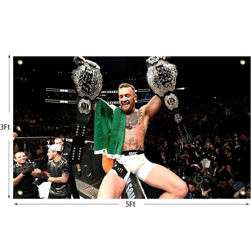 Conor McGregor Boxing 3x5FT Flag Funny Poster Durable Man Cave Wall Flag with Brass Grommets for College Dorm Room Decor Banners Ornaments