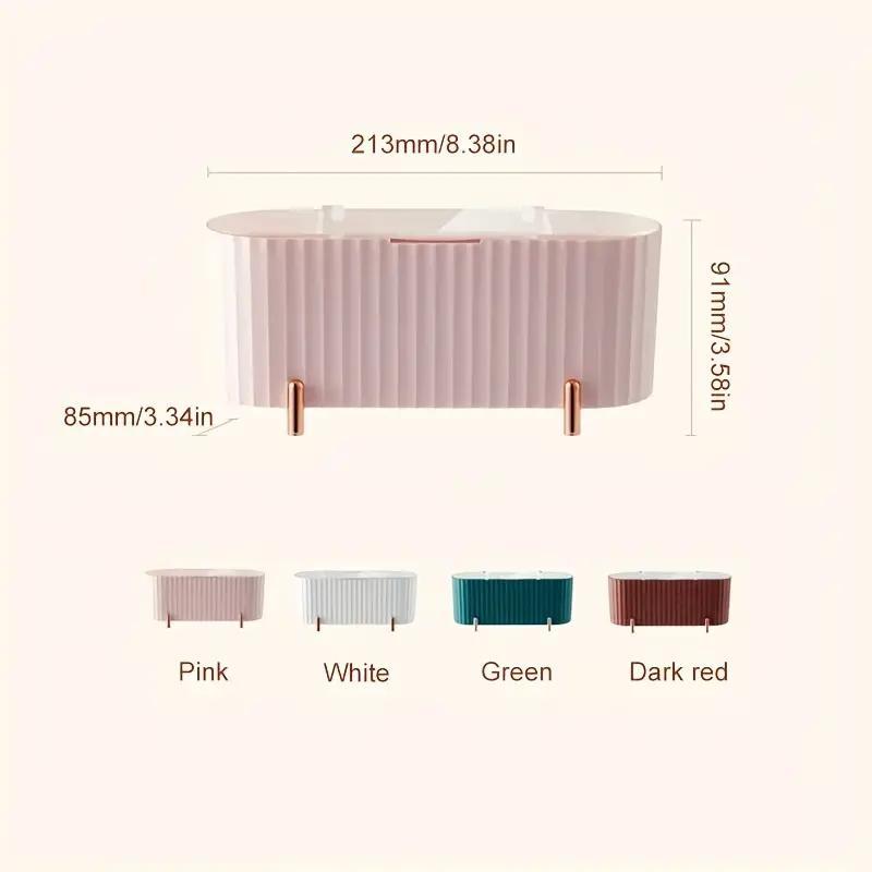 Makeup Cotton Swab Storage Box, 1 Count Desktop Dustproof Makeup Remover Cotton Storage Box, Home Organizer for Bathroom Bedroom