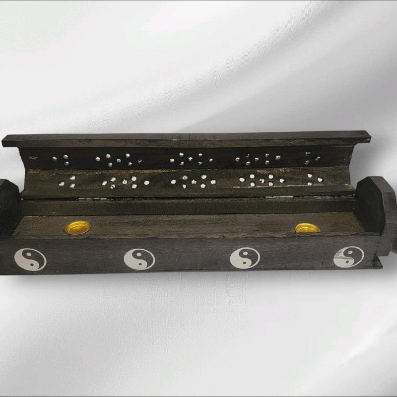 Wooden Incense Box, available in three colors, holds both incense sticks and cones.