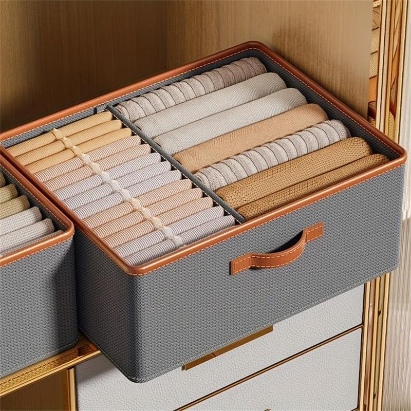 Clothes Storage Box, 1 Count Foldable Storage Organizer Case, Large Capacity Space Saving Clothes Pants Underwear Socks Sorting Storage Organizer