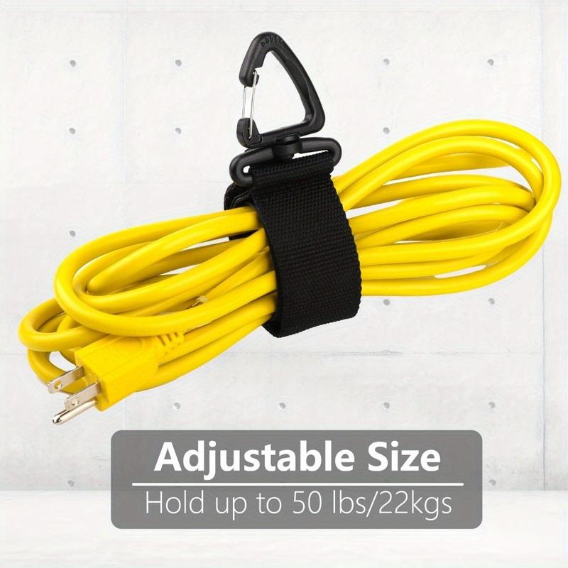 8 Pieces Extension Cord Holder, for Garage Organization and Storage, Cord Organizer Ties, with Triangle Buckle for Hanging, Heavy Duty Storage Straps, Cable Straps Set, for Cables, Hoses and Ropes