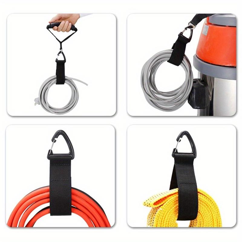 8 Pieces Extension Cord Holder, for Garage Organization and Storage, Cord Organizer Ties, with Triangle Buckle for Hanging, Heavy Duty Storage Straps, Cable Straps Set, for Cables, Hoses and Ropes