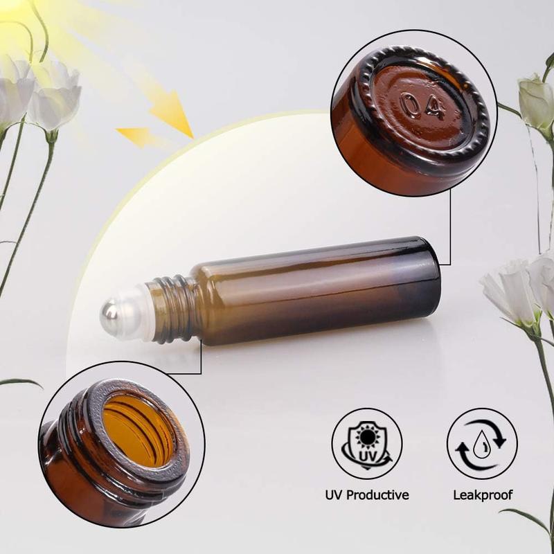 Glass Bottle with Ball (1 Set), Empty Aromatherapy Bottle, Refillable Perfume Bottle for Home & Travel