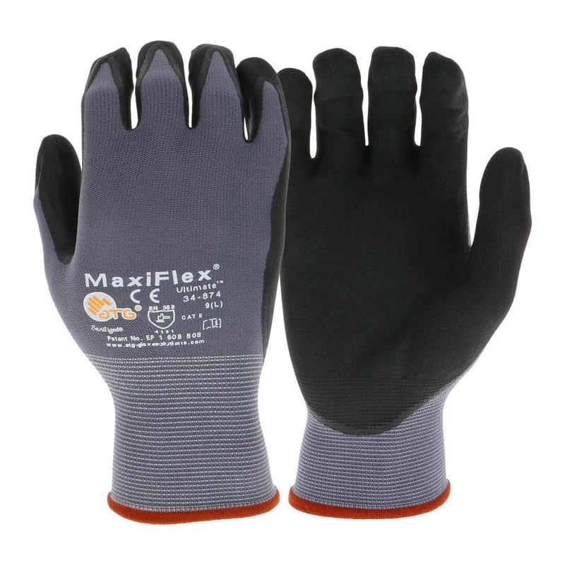 MaxiFlex Pro Grip Gloves 34- 874 (12-Pack) | Nitrile Coated Work Gloves For Precision Tasks, Heavy-Duty Work & Industrial Jobs in Spain Cleaning