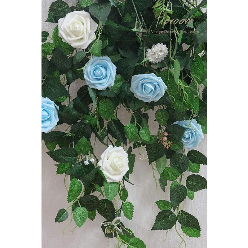 Floroom Artificial Flowers 25pcs Real Looking Ivory Foam Fake Roses with Stems for DIY Wedding Bouquets White Bridal Shower Centerpieces Arrangements Party Tables Decorations