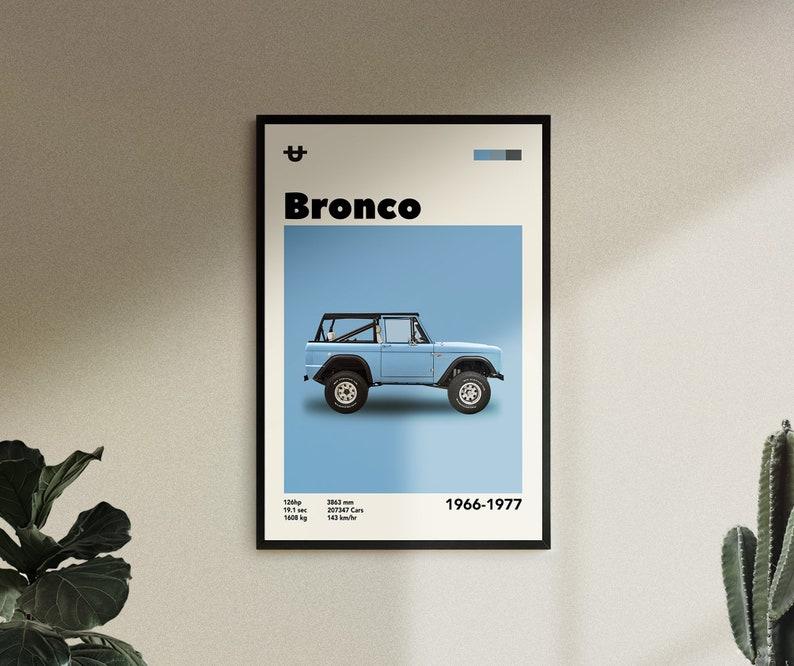 Mid-Century Ford Bronco Poster, Ford Wall Art, Car Poster, Printable Poster, Men Room Decor, Home Office Art, Boys Room Decor, Room Decor, Super Car Posters, Room Decor, Home Decor, Unframe Poster, Wall Art, Gift For Him