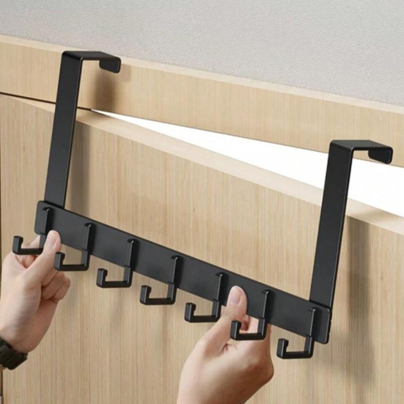 Wall Mounted Door Back Hook, Durable Sturdy Punch-free Door Back Hanging Rack, Home Organizer for Clothes & Bag, 2024 Storage Organizer