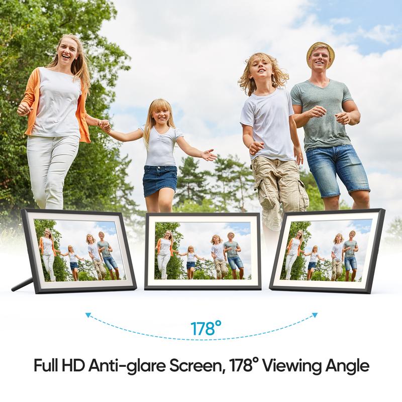 ARZOPA Frameo Digital Picture Frame 10.1 Inch Smart WiFi Digital Photo Frame 32GB with 1280x800 IPS Touch Screen, Auto-Rotate and Slideshow, Easy Setup to Share Photos Or Videos from Anywhere Anytime Thanksgiving & Christmas Gift Ideas