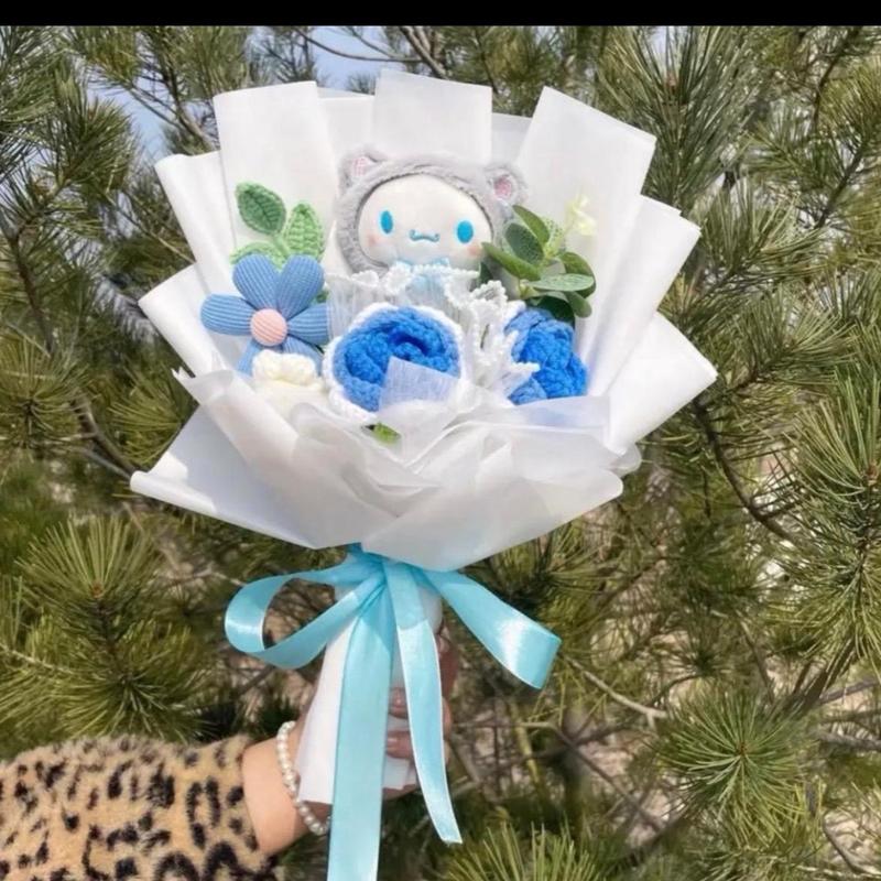 Blue bouquet | cute friend gift | girlfriend | valentine | bag + light