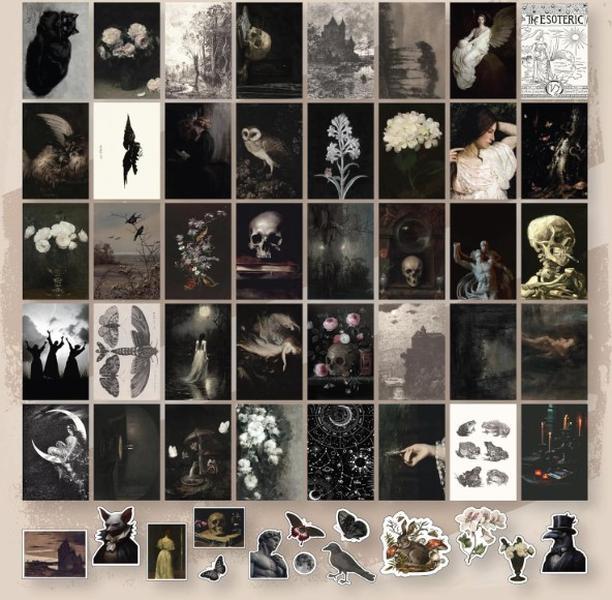 Decor Vintage Gothic Decor for Home - 40 Pcs Gothic Wall Art Goth Posters, Moody Goth Room Decor Aesthetic Pictures, Creepy Spooky Wall Collage Kit, Dark...