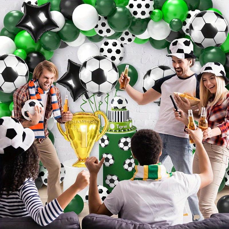 Football Themed Balloon Arch Kit, 128pcs set Mixed Color Balloon Garland Kit, Atmosphere Scene Layout Decoration Supplies for Birthday Party Graduation