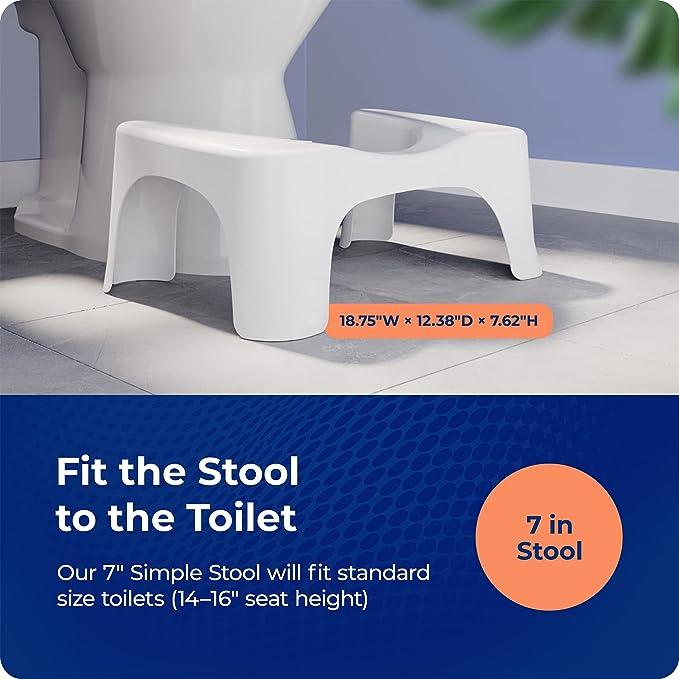 Squatty Potty Simple Bathroom Toilet Stool, White, 7