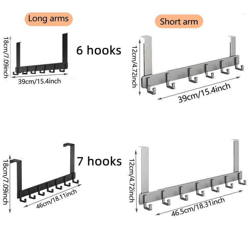 Wall Mounted Door Back Hook, Durable Sturdy Punch-free Door Back Hanging Rack, Home Organizer for Clothes & Bag, 2024 Storage Organizer