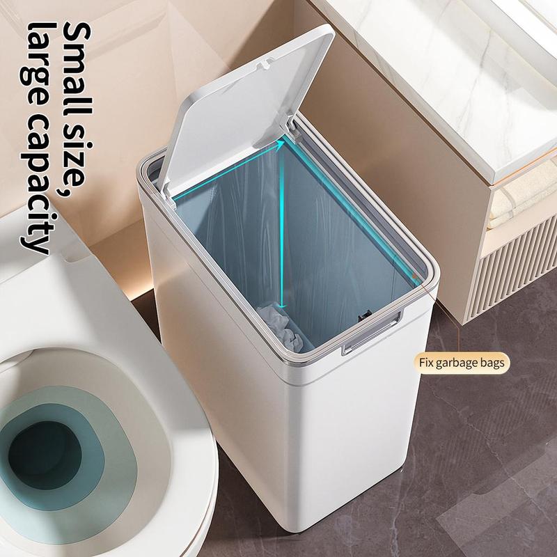 Trash Can with Lid, 1 Count Wall Mounted Or Ground Waste Can, Press The Lid To Open Waste Bin for Bathroom, Kitchen and Other Places