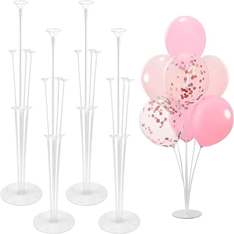 4 Sets Balloon Stand Kit Balloon Sticks With Base for Table Balloon Stands With Base for Floor Balloon Arch Stand With Base Balloon Stands for Table Baby Shower Birthday Wedding Party Decorations