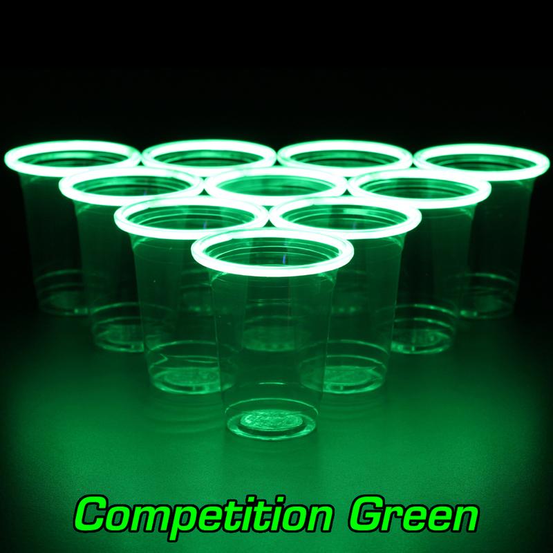 GLOWPONG Glow-in-the-Dark Pong Game Set - Green vs Blue - Includes 24 Glowing Party Cups, 48 Glow Cup Sticks (24 Green + 24 Blue - 2 FULL NIGHTS of gameplay!), 4 GLOWPONG Glowing Game Balls & 1 Patented LED Ball Charging Unit (to make EVERY SHOT GLOW!)