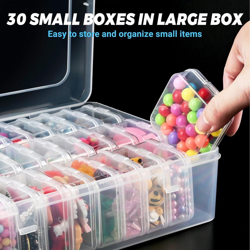 Clear Plastic Storage Box, 1 2 Sets Mini Bead Transparent Storage Container, Craft Storage Box for Jewelry Making DIY Bracelets Beads Nails Screws Small Crafts