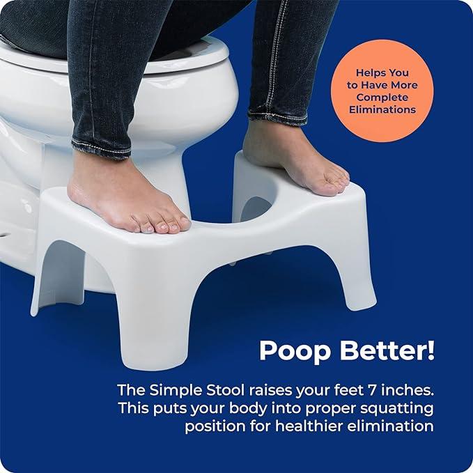 Squatty Potty Simple Bathroom Toilet Stool, White, 7