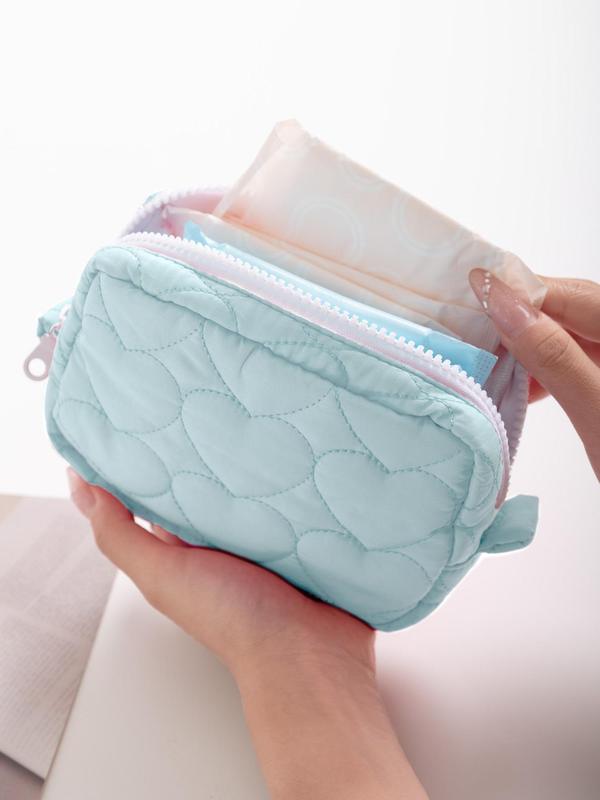 Portable Menstrual Pad Storage Bag, Cute Quilted Period Bag, Menstrual Pad Pouch, Bag Insert for Women & Girls, Travel Bag Insert