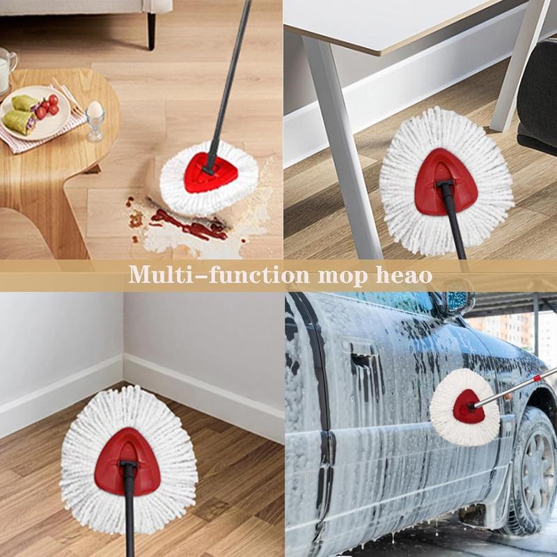 4 Pack Mop Replacement Heads for O-Ceda Mop Replace Head Spin Mop Heads Replacements, Microfiber Spin Mop Refills, Easy Cleaning Mop Head Machine Washable