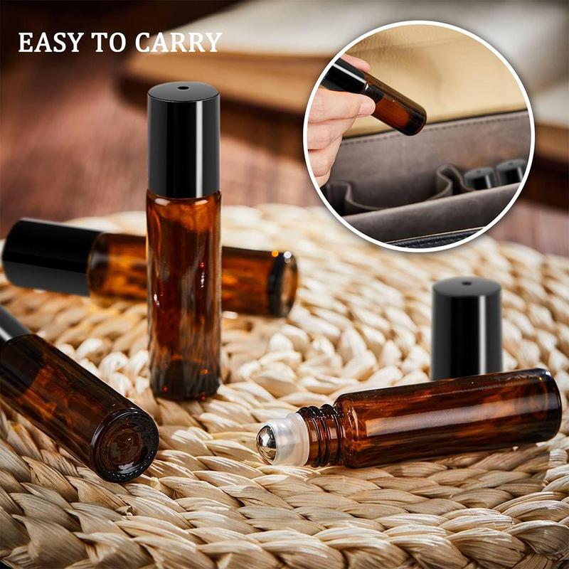 Glass Bottle with Ball (1 Set), Empty Aromatherapy Bottle, Refillable Perfume Bottle for Home & Travel