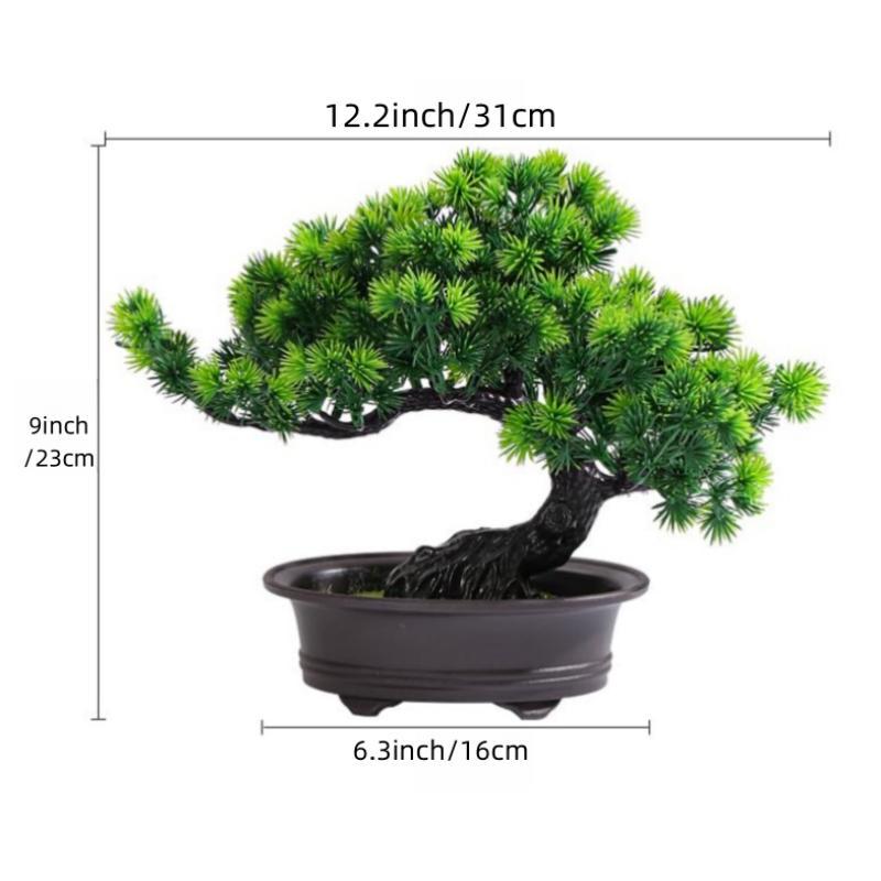 Artificial Bonsai Tree with Pot, Artificial Potted Decorative Plant, 9-inch Greenery Plants Decor for Home Office, Desktop Ornaments, Summer Gift, Mean Girls Decorations