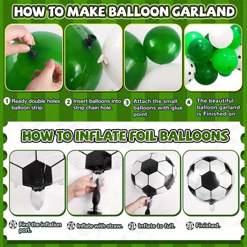 Football Themed Balloon Arch Kit, 128pcs set Mixed Color Balloon Garland Kit, Atmosphere Scene Layout Decoration Supplies for Birthday Party Graduation