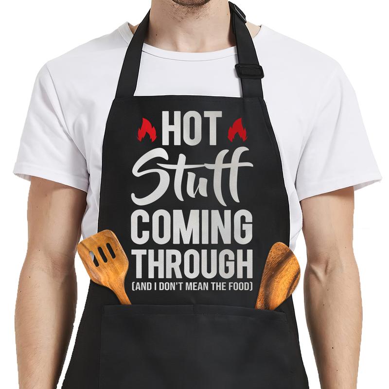 SANDJEST Humorous Apron with Pockets Chef BBQ Grilling Cooking Apron Gift for Birthday Christmas Funny Aprons for Men Dad Husband Boyfriend Grandpa chef apron