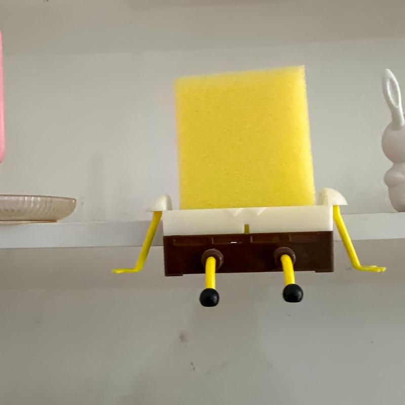 Cartoon Sponge Holder, 1 Count Lovely Lightweight Plastic Sponge Storage Drain Rack, Home Organizer for Bathroom Dormitory Hotel