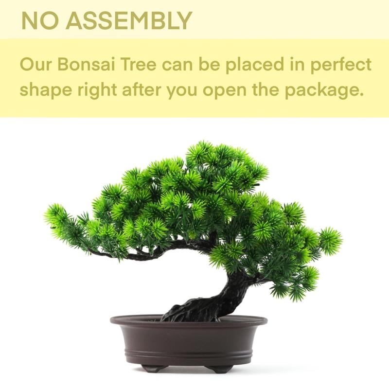 Artificial Bonsai Tree with Pot, Artificial Potted Decorative Plant, 9-inch Greenery Plants Decor for Home Office, Desktop Ornaments, Summer Gift, Mean Girls Decorations