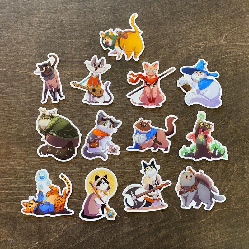 D&D Cat Sticker Pack