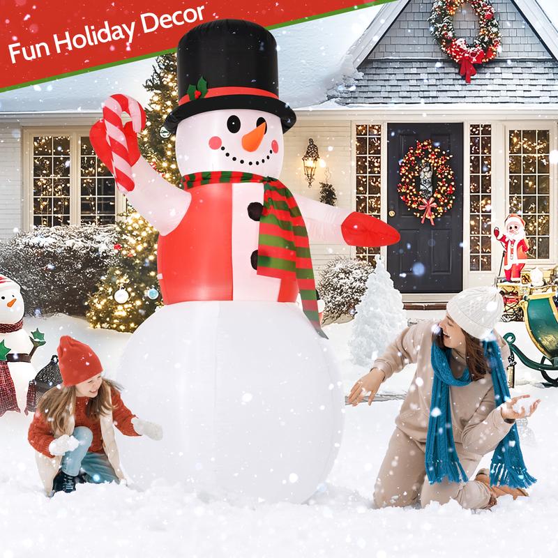 8 FT Christmas Inflatable Snowman Outdoor Decorations, Blow up Snowman Wearing Hat, Xmas Decor for Yard Garden Lawn Holiday Party Decor, Built-in LED Lights.