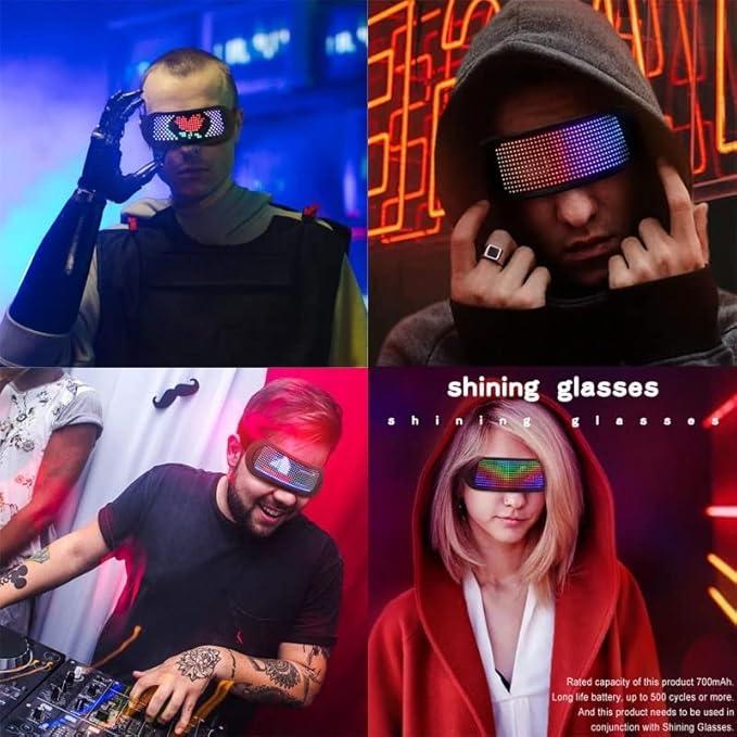 Full Colour Shinny Mask Glasses Visors with 432 RGB LEDs for Halloween Costume Display Messages and Animations,Party accessories