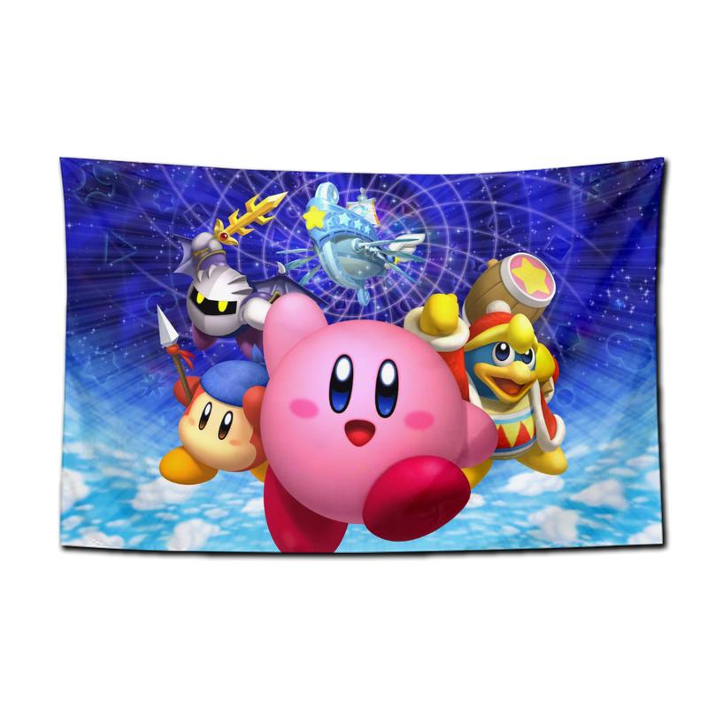 Cartoon Pink Kirbys Tapestry Decorations for Girls Bedroom Wall Art Home Hanging Accessories Decor