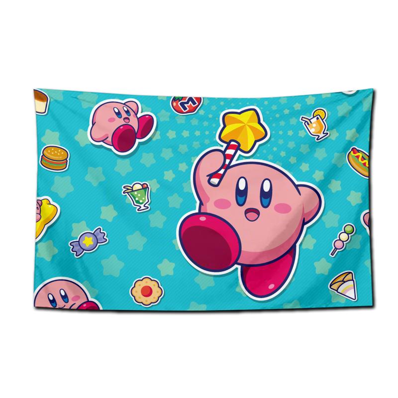 Cartoon Pink Kirbys Tapestry Decorations for Girls Bedroom Wall Art Home Hanging Accessories Decor