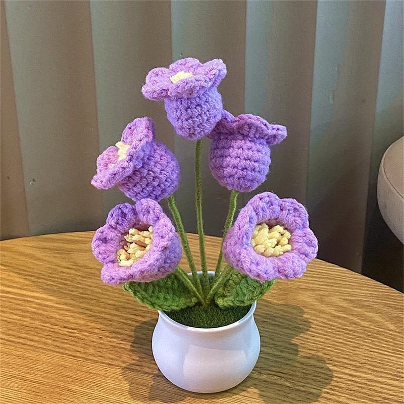 Crochet Flower (1 5counts), Handmade DIY Crochet Flower, Knitted Simulation Flower, Home Decor, Flower Ornament for Home Office Decoration