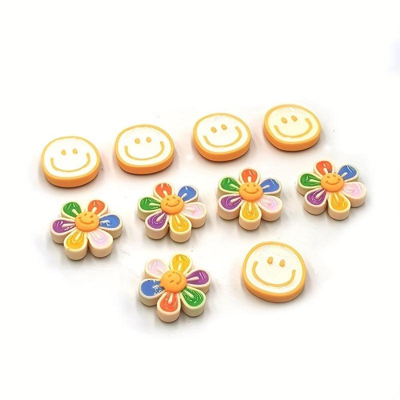 Random Color Happy Face Design Fridge Magnet for Room Decor, 10pcs Cute Whiteboard Magnet, Kitchen Decor Ideas, Cartoon Round Fridge Magnet for Summer Home Decor