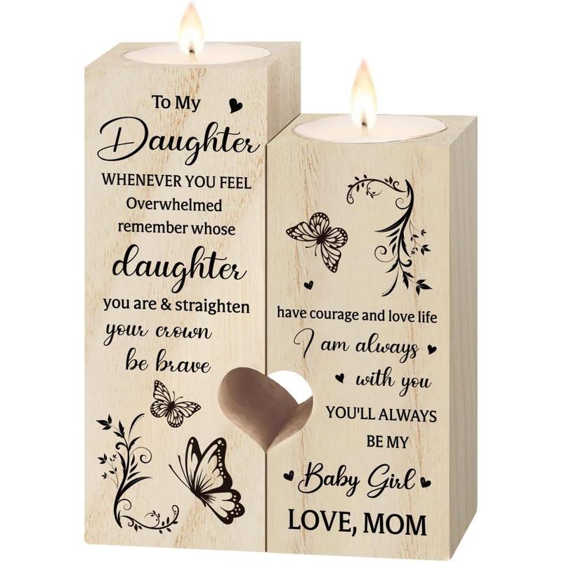 Daughter Gifts for Mothers Day - To My Daughter Candle Holders, Daughter Gifts from Mom, Birthday Gifts for Daughter, Idea Daughter Gifts for Christmas Mother's Day Graduation Wedding Gifts