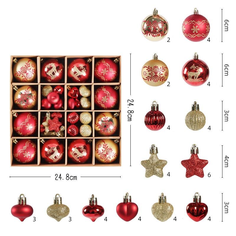 52PCS Painted Snow Ball Christmas Christmas Ball Electroplated Decoration Christmas Tree Hanging Decorations Christmas Ball for Xmas Trees Party Holiday Decorations christmas tree decoration christmas  lights