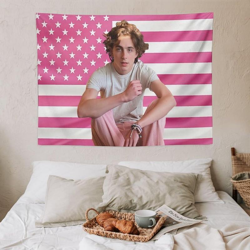 American Timothee Flag Tapestry Chalamet Poster Suitable for College Dormitories, Bridal Chambers, Living Rooms, Dormitories, Background Decorations, National Flag Gifts Merch