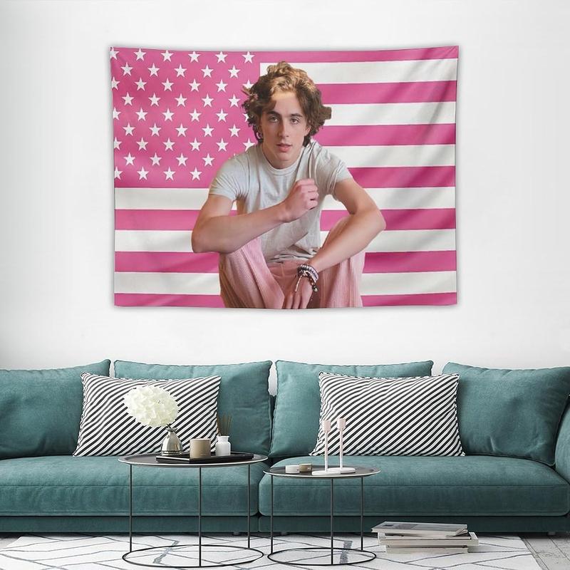 American Timothee Flag Tapestry Chalamet Poster Suitable for College Dormitories, Bridal Chambers, Living Rooms, Dormitories, Background Decorations, National Flag Gifts Merch