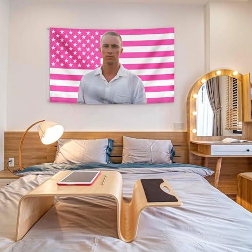 Drew 3x5Ft Flag Starkey Wall Hanging Room with 2 Brass Grommets Dorm Backdrop Wall Art Aesthetic Home Decor, Pink