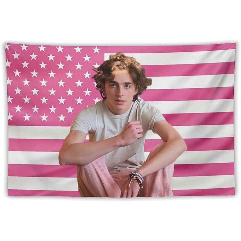 American Timothee Flag Tapestry Chalamet Poster Suitable for College Dormitories, Bridal Chambers, Living Rooms, Dormitories, Background Decorations, National Flag Gifts Merch