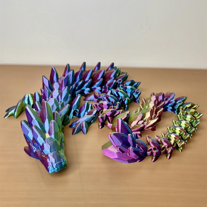 3D Printed Articulated Gemstone Dragon, Different sizes Available, Rainbow Colors Available Decor Gift Lover