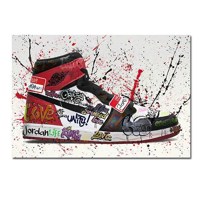 Abstract Sneakers Shoes Graffiti Fashion Sports Shoes Home Decor Poster