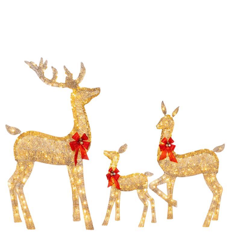 Lighted Christmas Deer Sleigh Outdoor Yard Decoration Winter Decoration For Front Yards New Fashion And Simple Furnishings 2024