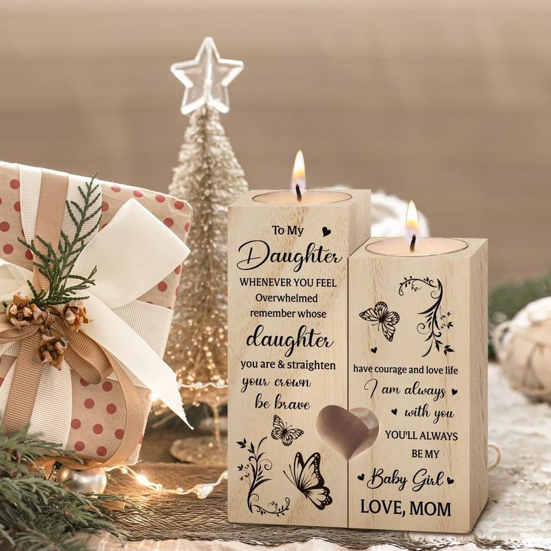 Daughter Gifts for Mothers Day - To My Daughter Candle Holders, Daughter Gifts from Mom, Birthday Gifts for Daughter, Idea Daughter Gifts for Christmas Mother's Day Graduation Wedding Gifts