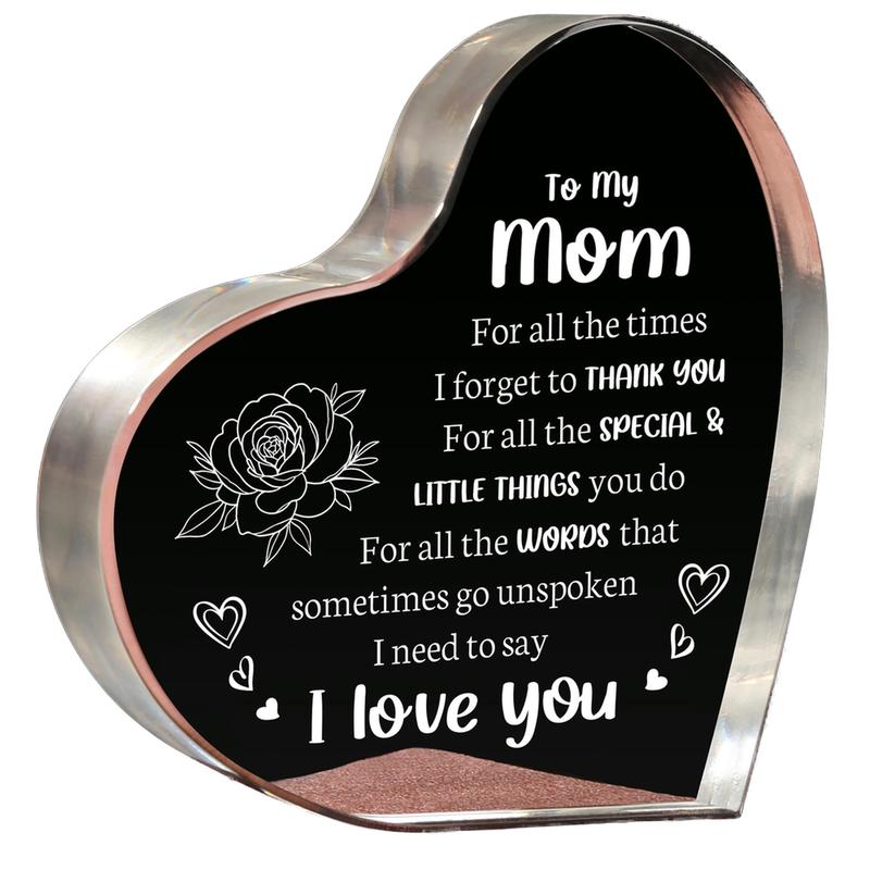 Gifts for Mom, Mom Christmas Gifts - Acrylic Keepsake 3.9x3.9 Inch - I Love You Mom Birthday Gifts from Son - Best Mothers Day Valentines Day Gifts for Mom mini toy