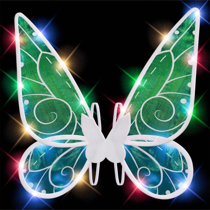 Halloween Light Up Fairy Wing, Wing With 3 Light-Up Modes For Halloween Cosplay Parties