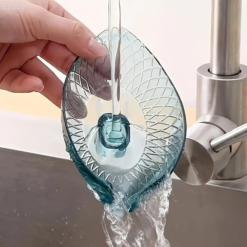 1pc Leaf-Shaped Self-Draining Soap Dish - Oval Plastic Bathroom Accessory for Easy Storage & Organization, Christmas Halloween Gift Decoration